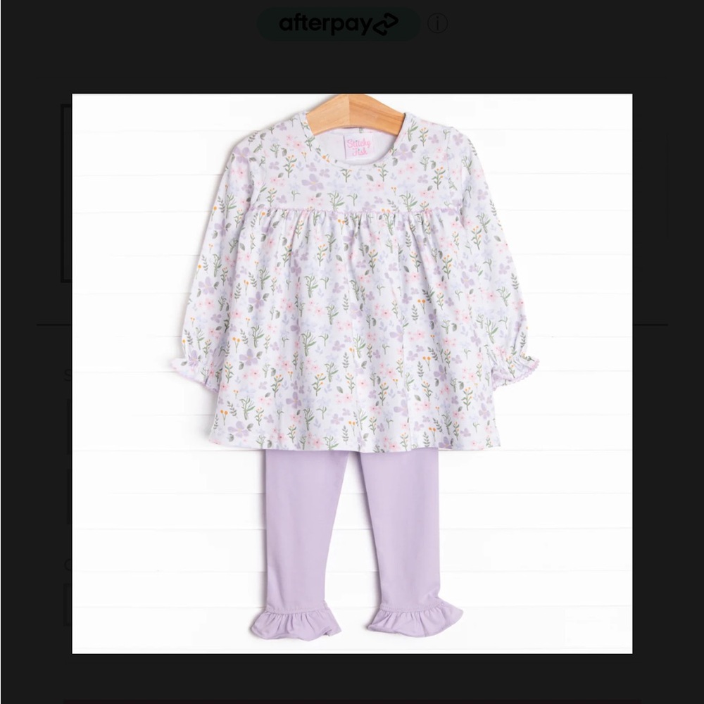 Stitchy Fish Picking Wildflowers Legging Set 18 month